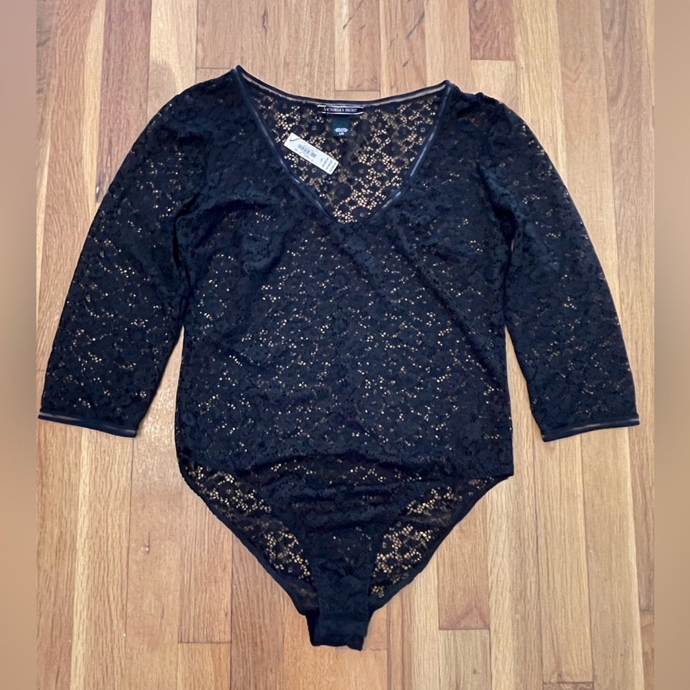 NWT Victoria’s Secret Black Lace Bodysuit